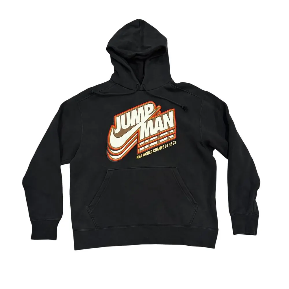Jordan Jumpman Fleece Hoodie NBA World Champs 91 92 93 Black XL DC9604-010